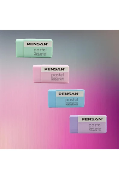 Pensan Orta Boy Silgi Pastel Renkler No:24 (ps24p) 4 Adet ürün görseli 1
