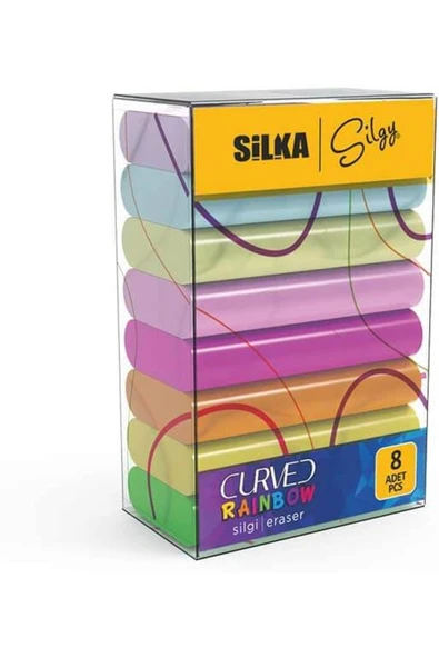 Silka Silgy 8'li Curved Rainbow Silgi Seti ürün görseli 1