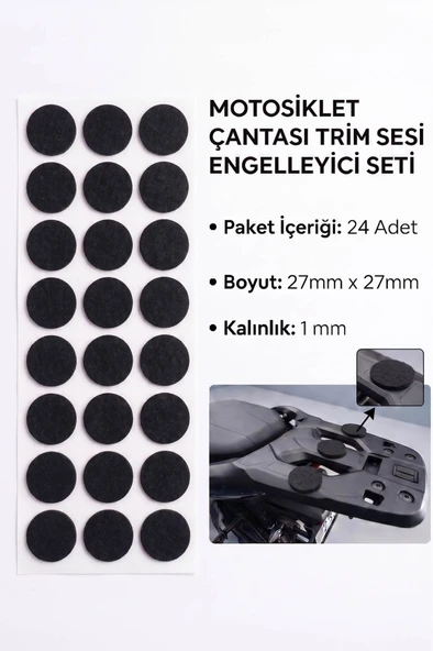 Motosiklet Çantası Trim Sesi Engelleyici Yapışkanlı Kauçuk 27mm Yuvarlak Siyah ürün görseli 1