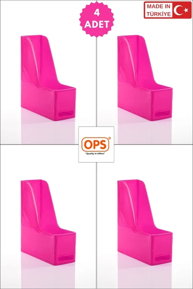 Ops MG 101 MAGAZİNLİK 4'LÜ SET A4 DEMONTE PLASTİK DİKEY KLASÖR ARŞİV KUTUSU ORGANİZER SAKLAMA DEPOLAMA ürün görseli 1