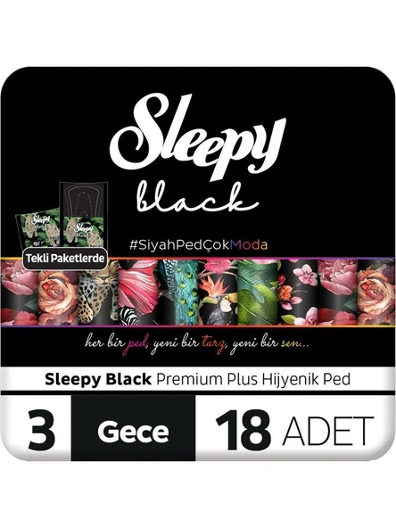 Black Premium Plus Hijyenik Ped Gece 18 Adet Ped ürün görseli 1