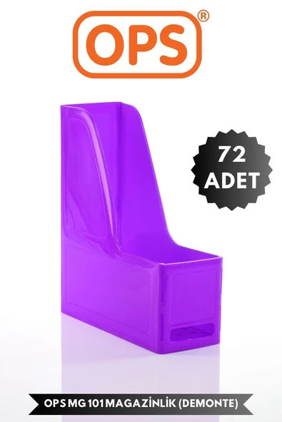 Ops MG 101 A4 DEMONTE 72'Lİ PLASTİK DİKEY MAGAZİNLİK KLASÖR ARŞİV KUTUSU ORGANİZER SAKLAMA DEPOLAMA ürün görseli 1