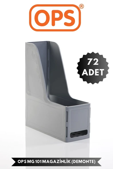 Ops MG 101 A4 DEMONTE 72'Lİ PLASTİK DİKEY MAGAZİNLİK KLASÖR ARŞİV KUTUSU ORGANİZER SAKLAMA DEPOLAMA ürün görseli 1