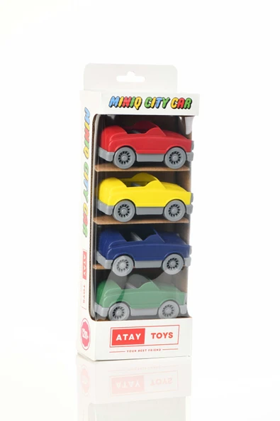 ATAY TOYS MINIQ CITY CAR CABRIO CLASSIC 4’LÜ SET OYUNCAK ARABA ürün görseli 1
