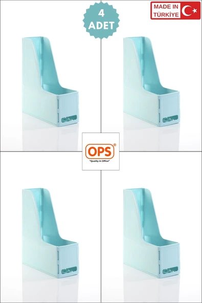 Ops MG 101 MAGAZİNLİK 4'LÜ SET A4 DEMONTE PLASTİK DİKEY KLASÖR ARŞİV KUTUSU ORGANİZER SAKLAMA DEPOLAMA ürün görseli 1