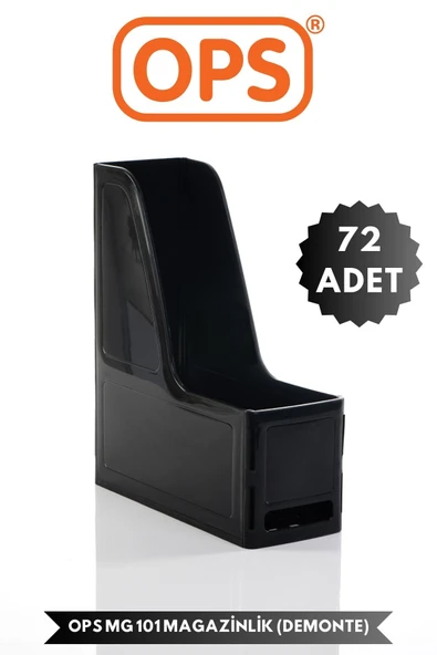 Ops MG 101 A4 DEMONTE 72'Lİ PLASTİK DİKEY MAGAZİNLİK KLASÖR ARŞİV KUTUSU ORGANİZER SAKLAMA DEPOLAMA ürün görseli 1