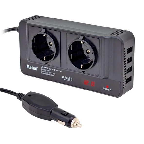 Powermaster 200 Watt DC12V-AC220V Çakmaktan Power İnverter ürün görseli 1