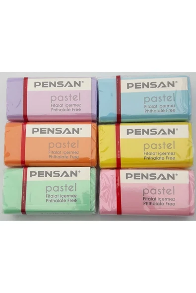 Pensan Pastel Renkler Silgi 6 Lı ürün görseli 1