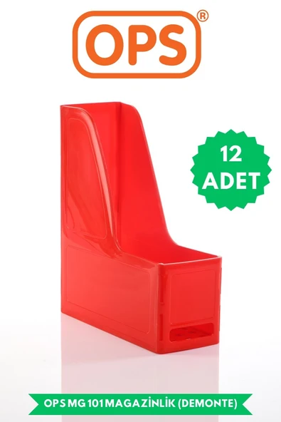 Ops MG 101 A4 DEMONTE 12'Lİ PLASTİK DİKEY MAGAZİNLİK KLASÖR ARŞİV KUTUSU ORGANİZER SAKLAMA DEPOLAMA ürün görseli 1