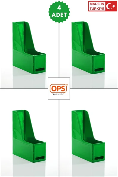 Ops MG 101 MAGAZİNLİK 4'LÜ SET A4 DEMONTE PLASTİK DİKEY KLASÖR ARŞİV KUTUSU ORGANİZER SAKLAMA DEPOLAMA ürün görseli 1