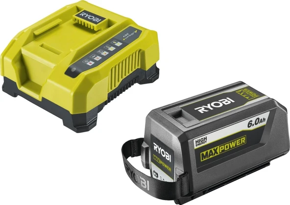 Ryobi RY36BK60B-160 Max Power 36V 6.0 Ah Akü + Hızlı Şarj Cihazı Seti - 5133005977 ürün görseli 1
