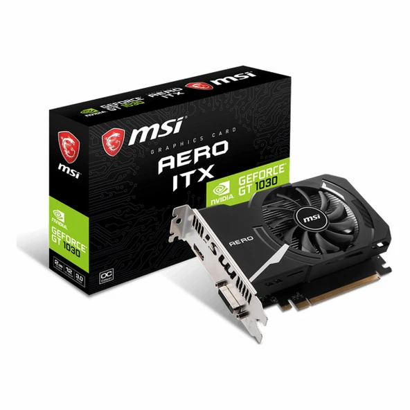 MSI Aero ITX GeForce GT 1030 OC 2GB GDDR4 64Bit DVI/HDMI Ekran Kartı ürün görseli 1