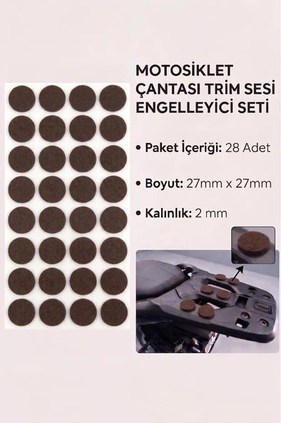Motosiklet Çantası Trim Sesi Engelleyici Yapışkanlı Kauçuk 27mm Yuvarlak Kahverengi ürün görseli 1