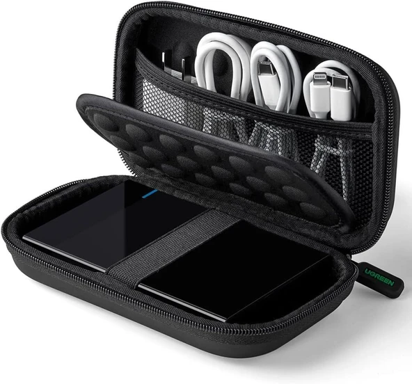 UGREEN Sabit Disk Çantası 2.5 İnç Kasa Harici Sabit Disk Çantası Suya Dayanıklı Eva Evrensel Powerbank Çantası Kablo Çanta Düzenleyici WD Elements, My Passport, Seagate, SanDisk, HDD, SSD ile Uyumlu T ürün görseli 1