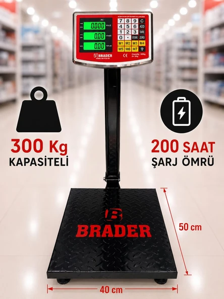 300 KG KAPASİTELİ TERAZİ-1.KALİTE-KATLANIR ŞARJLI KANTAR-2 YIL GARANTİLİ ürün görseli 1