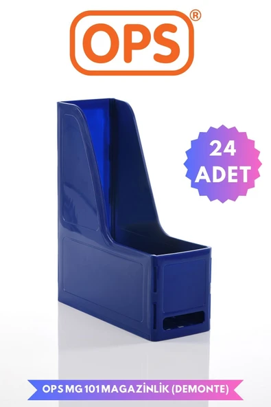 Ops MG 101 A4 DEMONTE 24'LÜ PLASTİK DİKEY MAGAZİNLİK KLASÖR ARŞİV KUTUSU ORGANİZER SAKLAMA DEPOLAMA ürün görseli 1