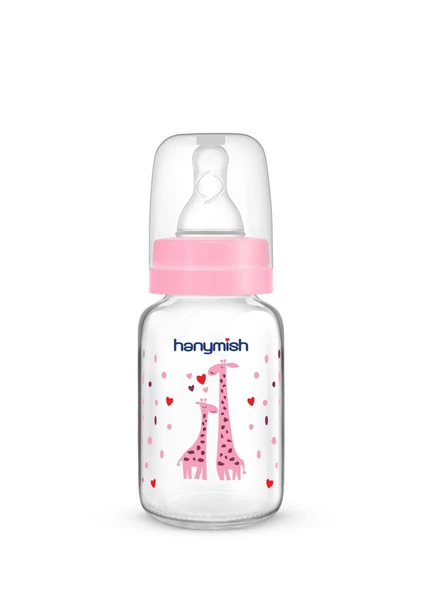 Hanymish Cam Biberon 125 ml 0-6 Ay - Pembe ürün görseli 1