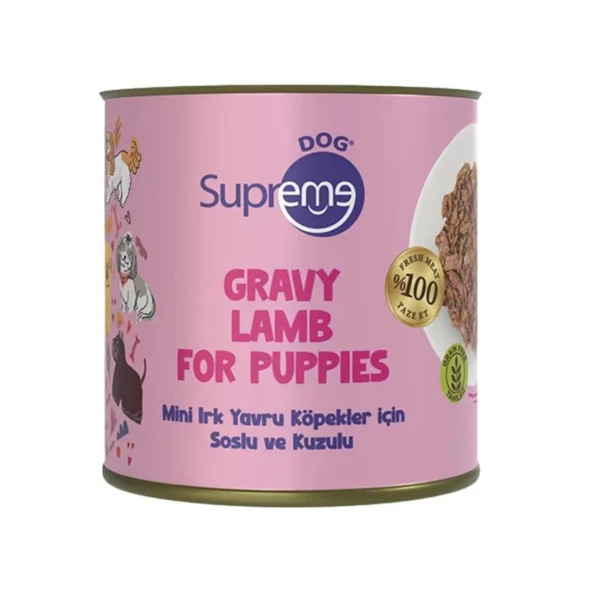Supreme Dog Sos İçinde Kuzulu Mini Irk Yavru Köpek Konservesi 200 Gr ürün görseli 1