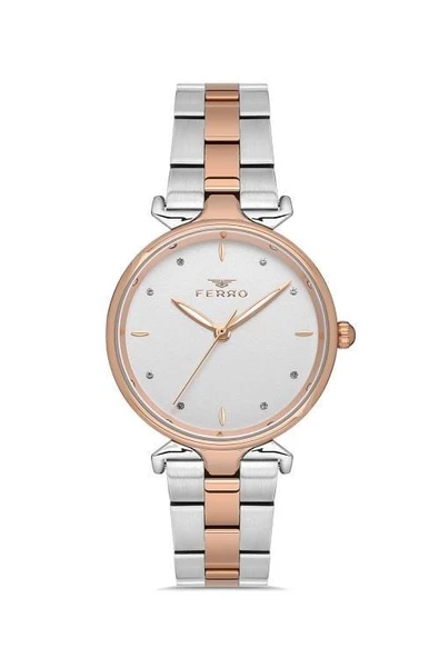 Ferro FL40115A-E Quartz Çelik Gri Rose 32 mm Kadın Kol Saati ürün görseli 1