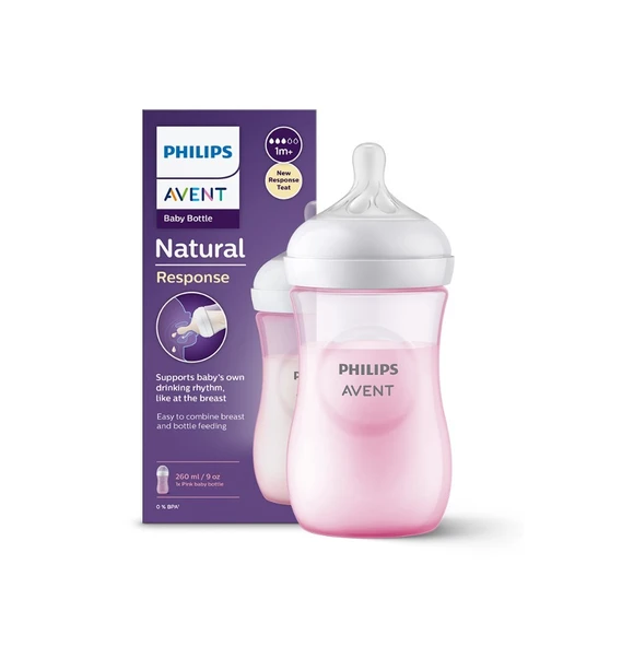 Philips Avent Natural Response PP Pembe Biberon 1+ Ay 260 ml SCY903/11 ürün görseli 1