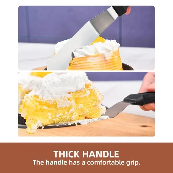 Paslanmaz Çelik L Tipi Pastacı Spatulası - Resim 4