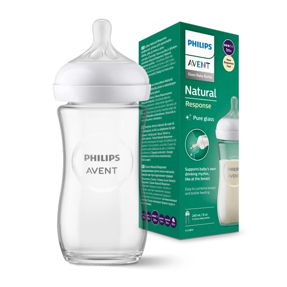 Philips Avent Natural Response Cam Biberon 1 Ay+ 240 ml, Tepkili Biberon Emziği SCY933/01 ürün görseli 1
