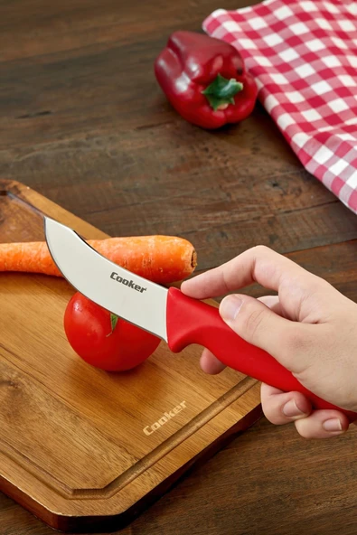 Cooker 24 cm Paslanmaz Çelik Yüzme Bıçağı Kırmızı CKR4595 ürün görseli 1