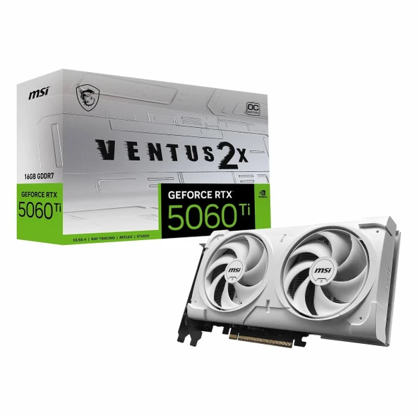 MSI Ventus 2X Plus White GeForce RTX 5060 Ti OC 16GB GDDR7 128Bit HDMI/DP Ekran Kartı ürün görseli 1