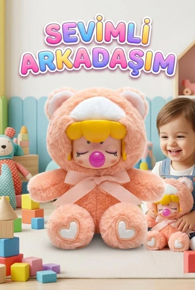Nansi Figür Bebek - 17 cm Peluş Emzikli Arkadaşım Peluş Kostümlü Kurdeleli Oyuncak Bebek ürün görseli 1