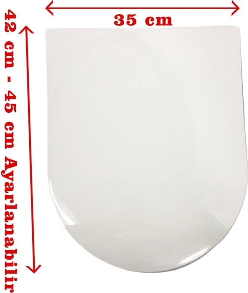 Yavaş Kapanan Klozet Kapağı 35 cm Genişlik 42-45 cm Ayarlanabilir Şık ve Dayanıklı ürün görseli 1