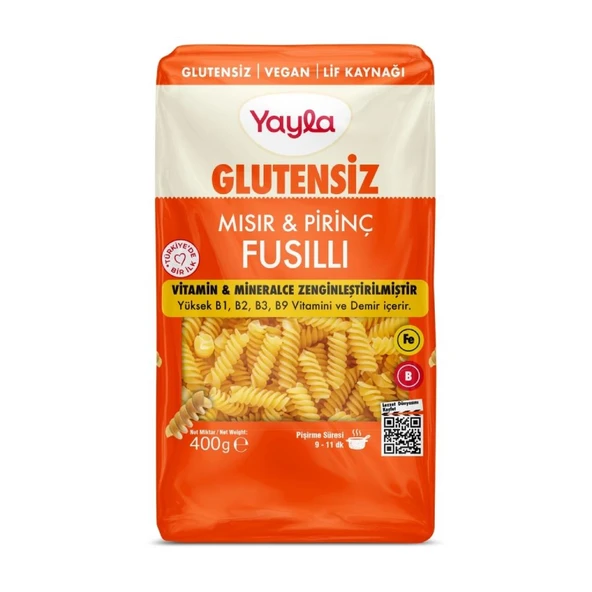 Yayla Glutensiz Mısır ve Pirinç Fusilli Makarna 400 g e ürün görseli 1