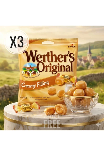 Werther's Original Karamel Kreması Dolgulu Şekerleme (Creamy Filling) 125 gr x 3 Adet ürün görseli 1