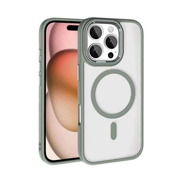 Apple iPhone 16 Pro Kılıf Magsafe Kamera Çevresi Metal Kirlenmeye Dayanıklı Premium Kapak ürün görseli 1