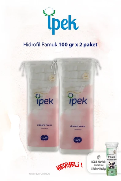 İpek Hidrofil Pamuk 100 gr x 2 Paket ve ROSIE ürün görseli 1