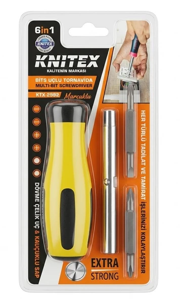 Knıtex Ktx-2992 6'sı 1 Arada 6in1 Bits Uçlu Tornavida ürün görseli 1
