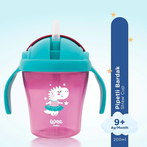 Pipetli Bardak Pembe - Resim 2