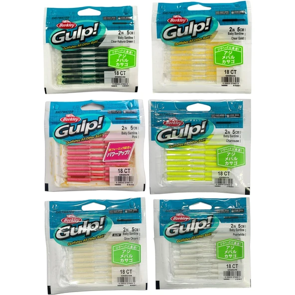 Berkley Gulp SW Baby Sardine 5cm 18 Adet LRF Yemi  Glow White Silver ürün görseli 1