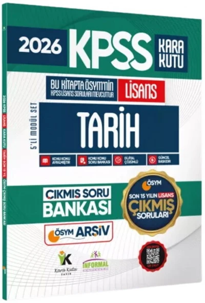 İnformal Yayınları 2026 FULL Lisans KPSS Lisans Tarih Kara Kutu ÖSYM Son 15 Yıl Çıkmış Soru Bankası ürün görseli 1