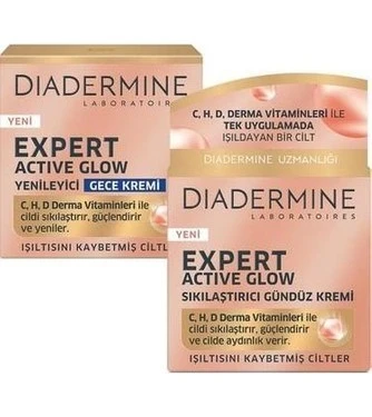 DİADERMİNE EXPERT ACTİVE GLOW SIKILAŞTIRICI GECE + +  GÜNDÜZ KREMİ SETİ ürün görseli 1
