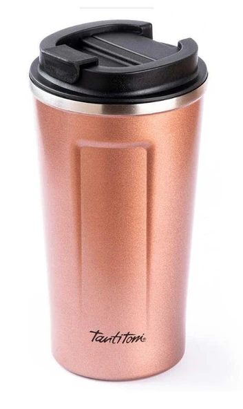 TANTİTONİ PEMBE COFFEEYAZILI PASLANMAZ ÇELİK TERMOS BARDAK 500ML ürün görseli 1