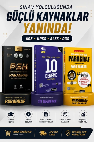 2027 Paragrafı Sevdiren Hoca Paragraf Soru Bankası & Pegem Ezberbozan Paragraf Soru Bankası & KPSS GK GY 10 Deneme Seti ürün görseli 1