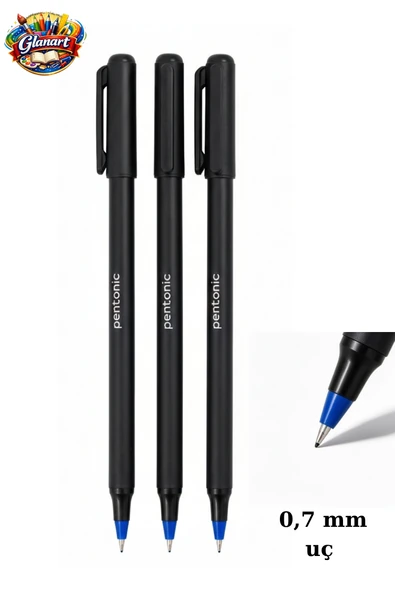 linc pentonik 0,7 mm uçlu büro tipi mavi tükenmez kalem 3 adet ürün görseli 1