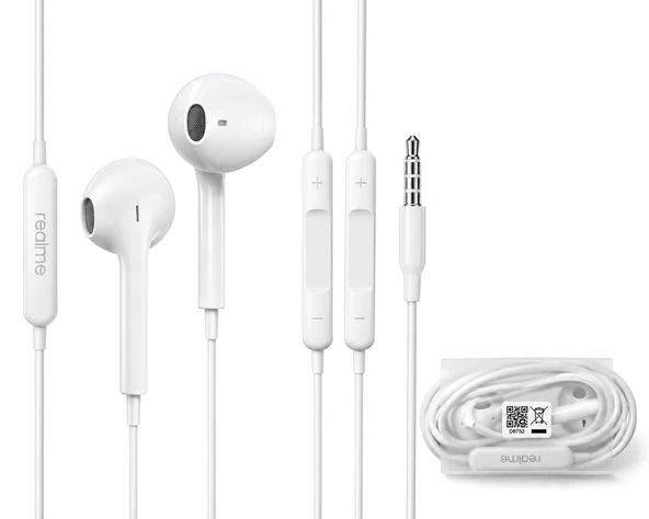 Realme Kablolu Kulaklık 3.5mm Jack Orijinal  Çıkma Sıfır Beyaz ürün görseli 1