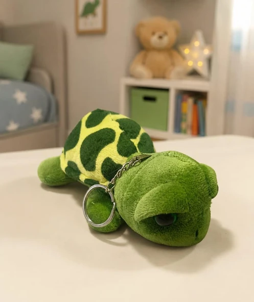 Peluş Kaplumbağa Anahtarlık Sevimli Yumuşak Oyuncak Anahtarlık Çanta Süsü Araba Anahtar Aksesuarı En 12 cm Yükseklik ürün görseli 1