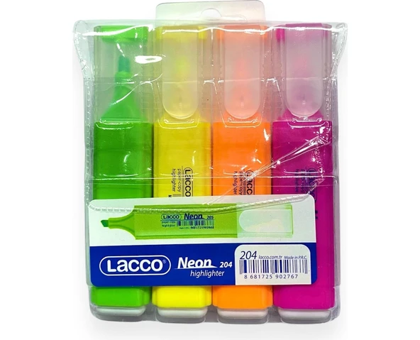 Lacco Neon Fosforlu Kalem 4 Lü Set ürün görseli 1