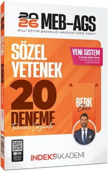 2026 MEB AGS Sözel Yetenek 20 Deneme İndeks Akademi ürün görseli 1