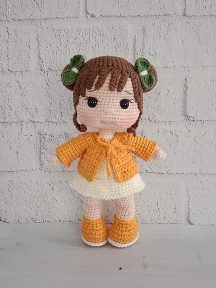 Turuncu Afra Bebek Amigurumi Organik Oyuncak ürün görseli 1