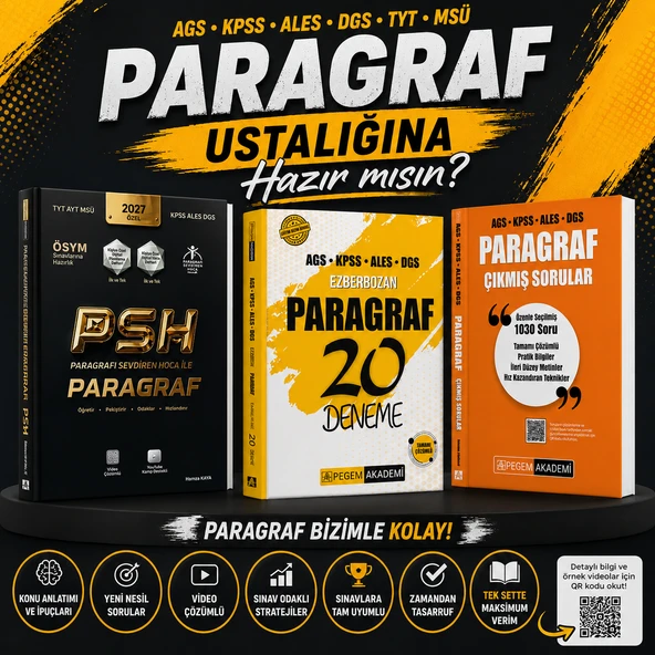 Paragrafı Sevdiren Hoca TYT AYT MSÜ KPSS ALES DGS Paragraf Soru Bankası & Paragraf Çıkmış Sorular & Ezberbozan Paragraf Deneme Seti ürün görseli 1