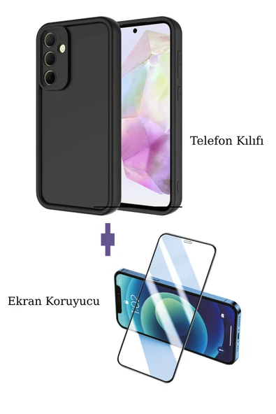 Samsung Galaxy A56 ile Uyumlu Viera Darbe Emici Silikon Kılıf + Seramik Ekran Koruyucu Seti ürün görseli 1