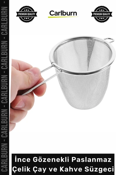 #Süzgeç Mikro Filtre Ergonomik Kupa Demlik İnce Gözenekli Paslanmaz Çelik Çay Kahve Süzgeci ürün görseli 1
